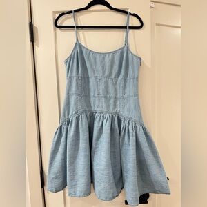 Ralph Lauren Paneled Cotton Chambray Dress